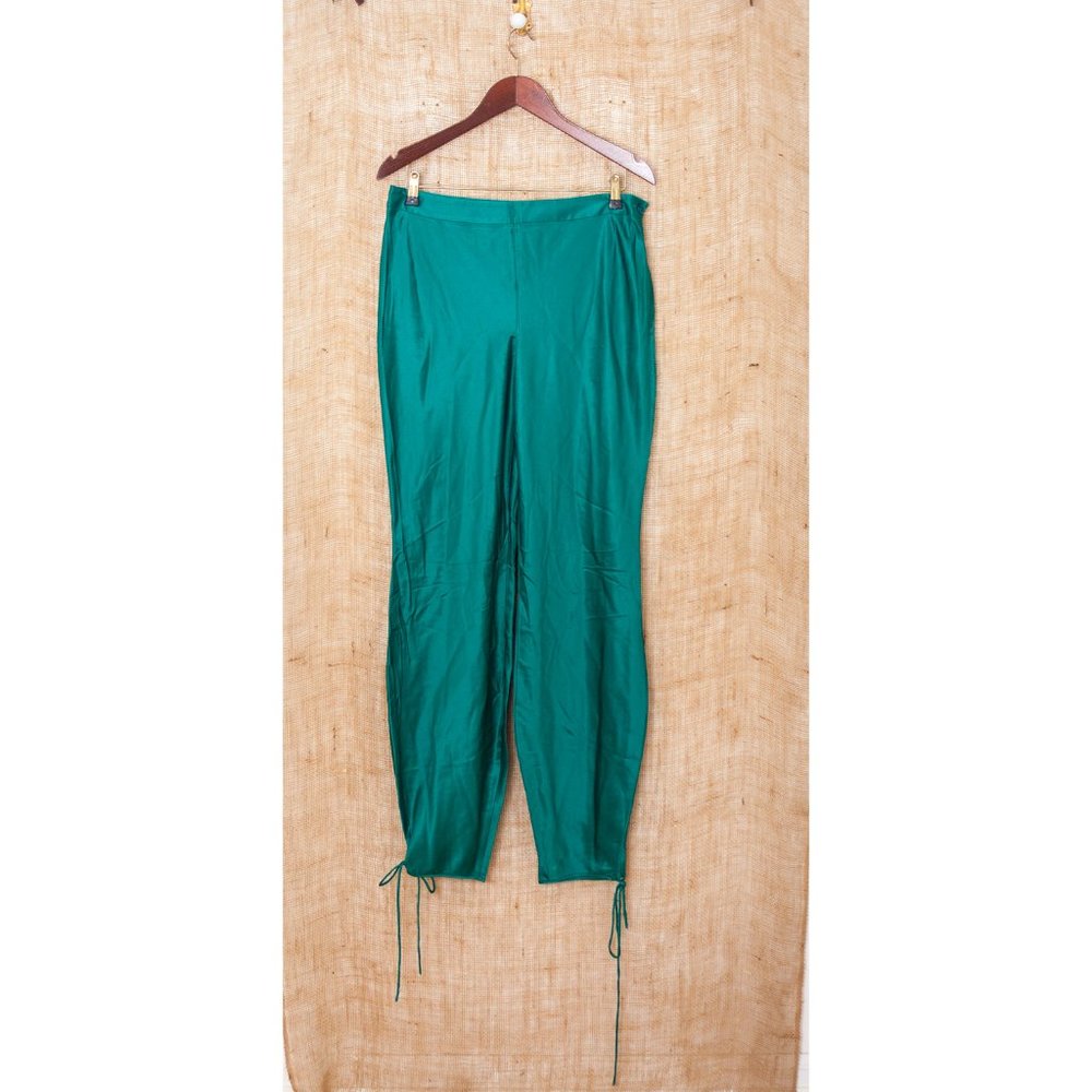 Emanuel Ungaro Vestimenta Spa Silk Green Pants